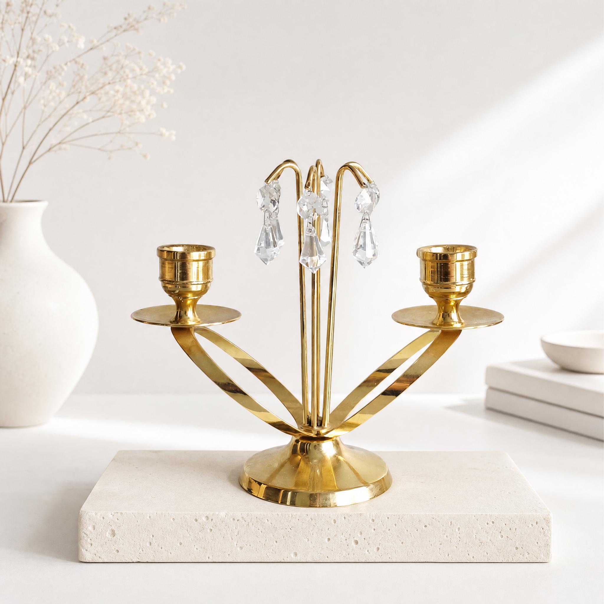 Argos Mantorp 24K Gold Plated Prism Candlestick Sweden 1970s - Etsy