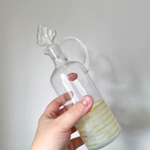 Vintage Johansfors Glass Decanter, Sweden 1960s, Scandinavian Mid-Century Design, 25 cm
