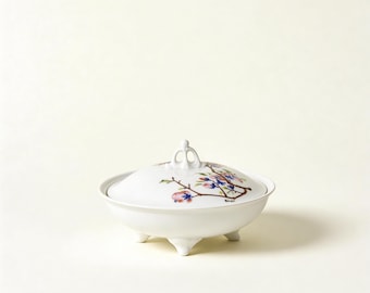 Portagioie in porcellana Langenthal, motivo floreale dipinto a mano, prodotto in Svizzera, anni '60