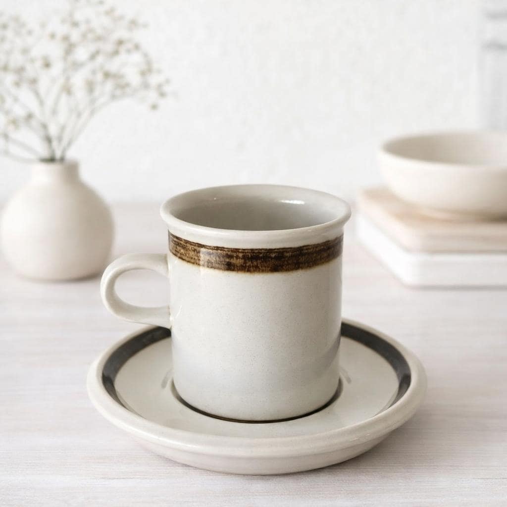 Arabia Finland Vintage Cup and Saucer – Minimalist Nordic Design