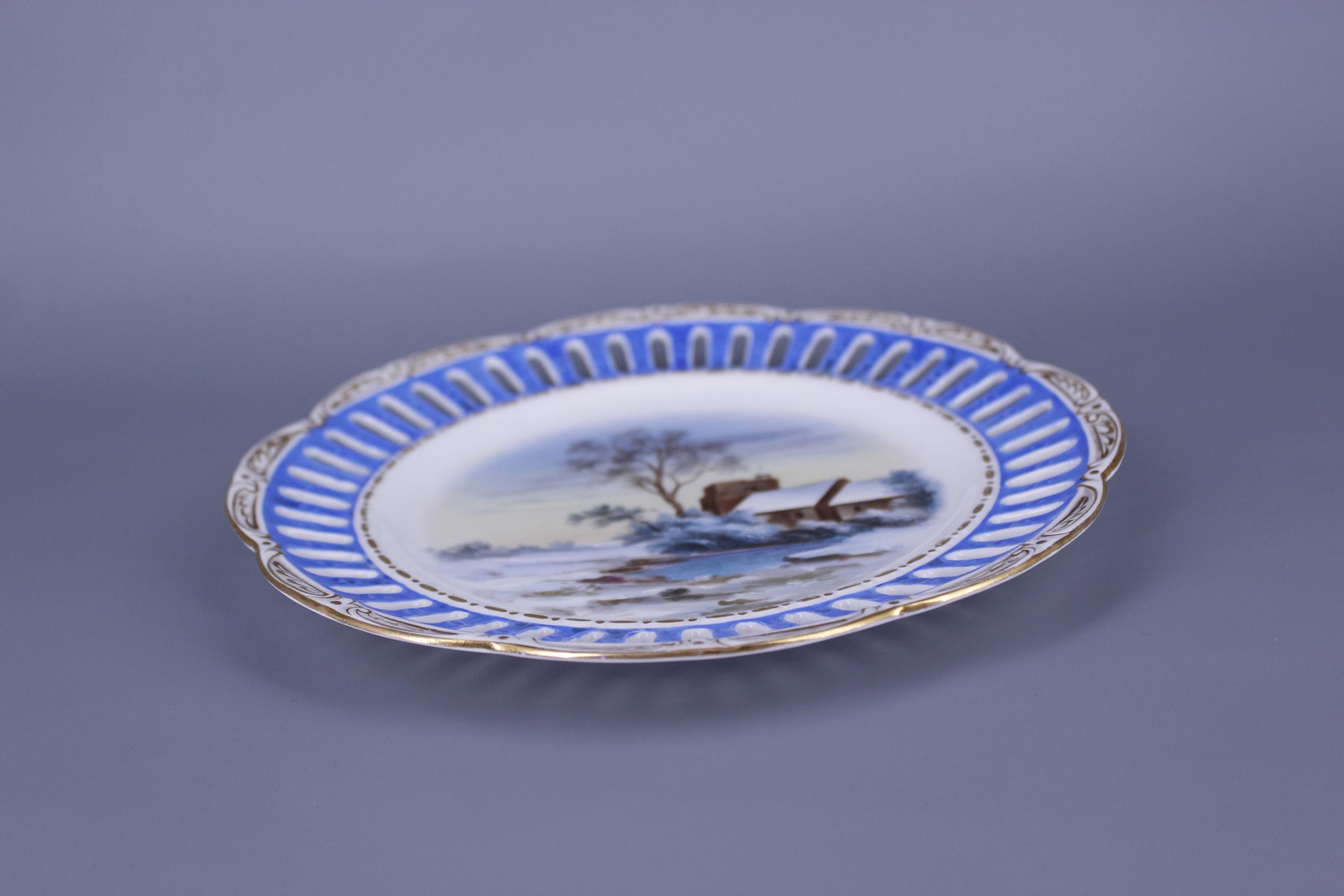Antique Rörstrand Plate - Hand-painted Winter Scene | Collectible ...