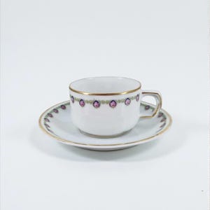 アンティークムスタッシュカップ&ソーサー フランスヴィンテージ食器 ムスタッシュカップ＆ソーサー