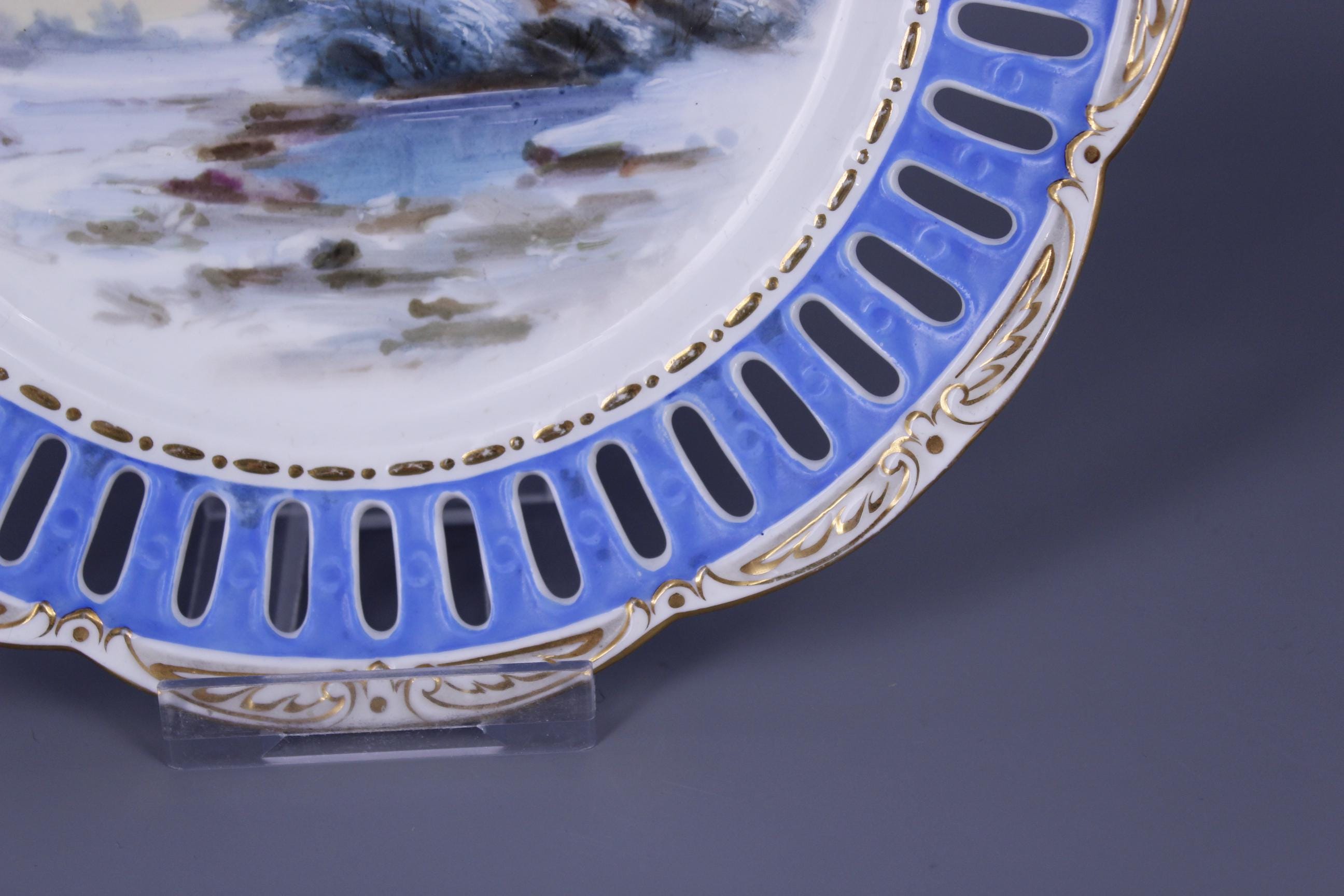 Antique Rörstrand Plate - Hand-painted Winter Scene | Collectible ...