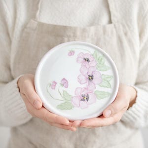 Fürstenberg Porzellan-Teekannenständer, handbemalter Untersetzer mit Blumenmuster