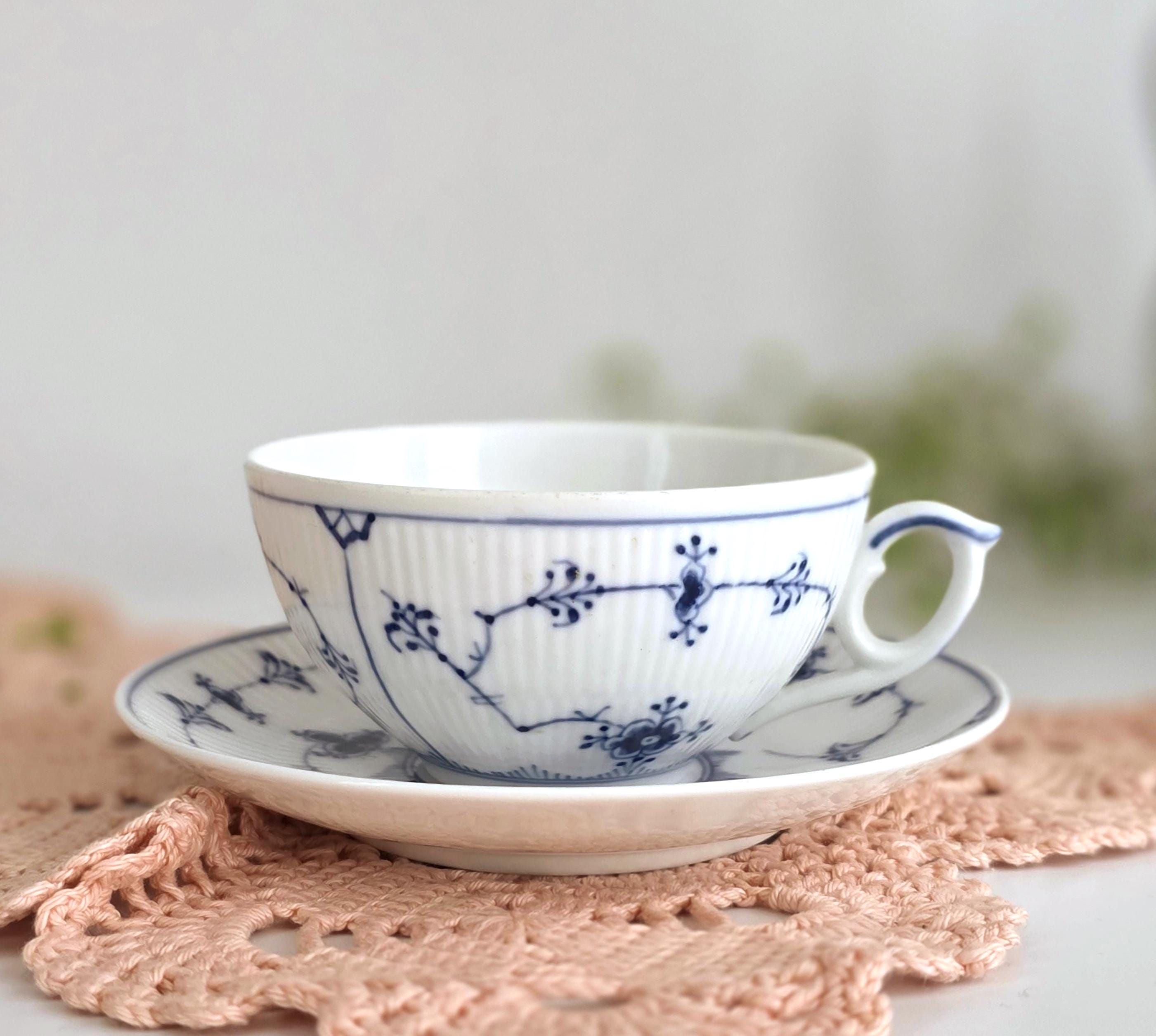 Rare Royal Copenhagen Blue Fluted Plain #315 Antique Tea Cup and