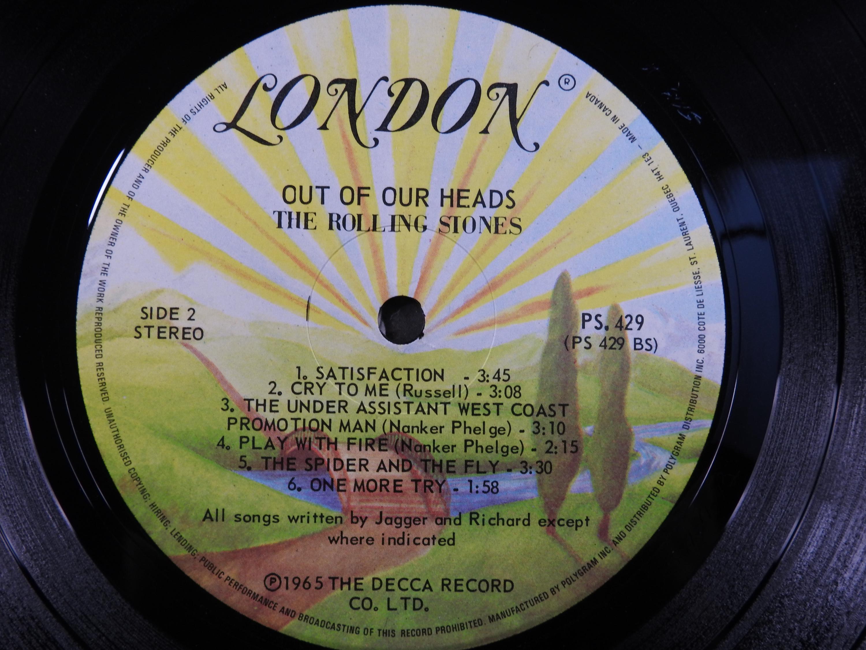 Vintage 1965 Vinyl Album the Rolling Stones 'out of Our Heads
