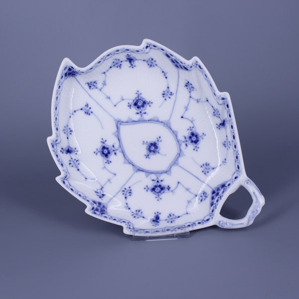 Royal Copenhagen Blue Fluted Half Lace no. 548. Leaf Tray, Cake Stand. Hand Painted in Denmark