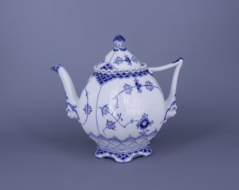 Royal Copenhagen Musselmalet-Vollspitze in Blau Nr. 1119 . Teekanne 1000 ml. 1950er Jahre. Hergestellt in Dänemark
