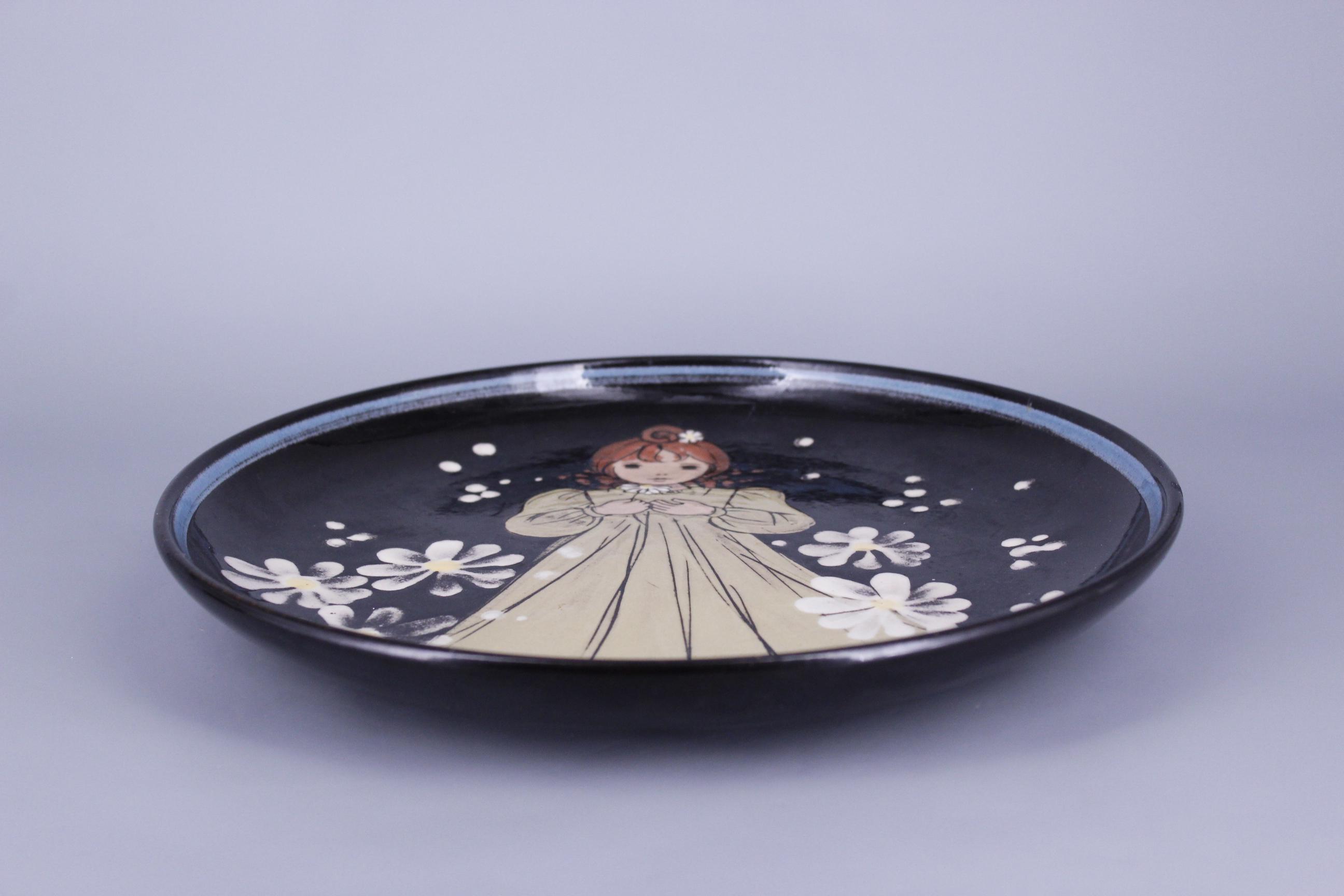 ヴィンテージ ラインフェルデン スイス セラミック プレート – 手描き