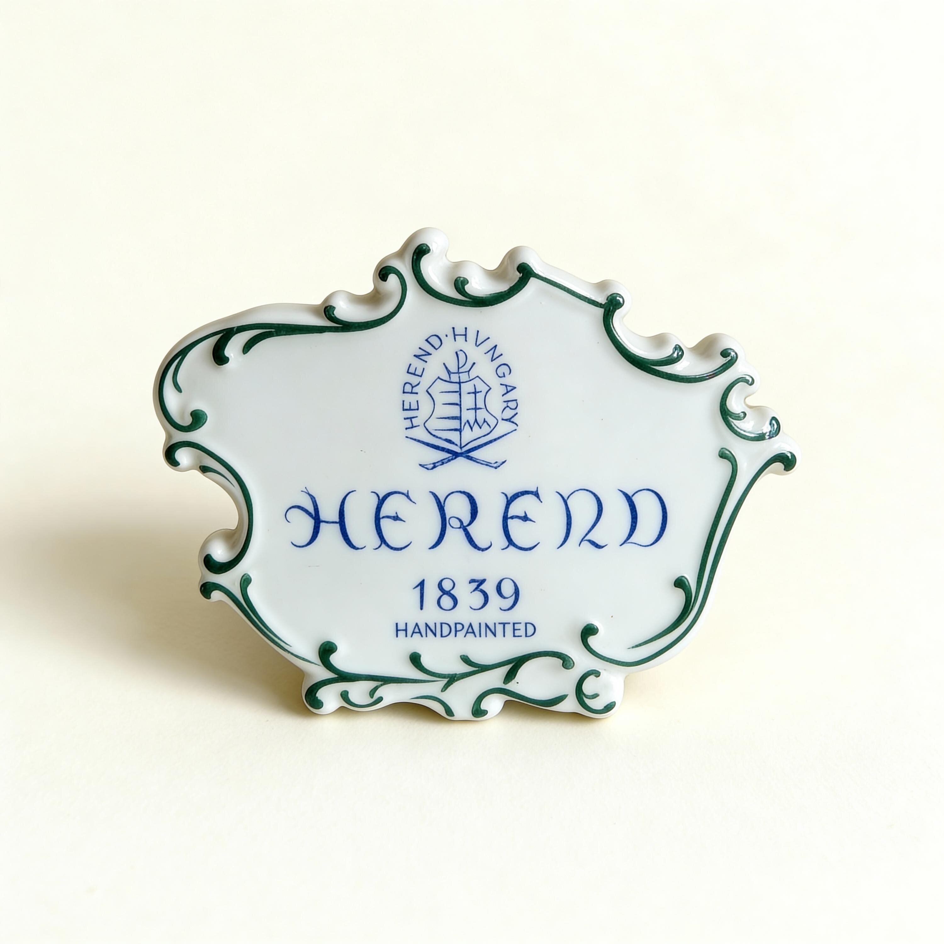 Herend Porcelain Plaque, Hand-painted Logo Design - Etsy
