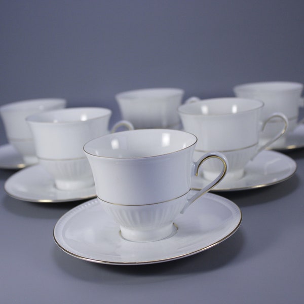 Bareuther Bavaria - Set Of Six Cups With Saucers - Lovely Colors - 1960's - Vintage German China