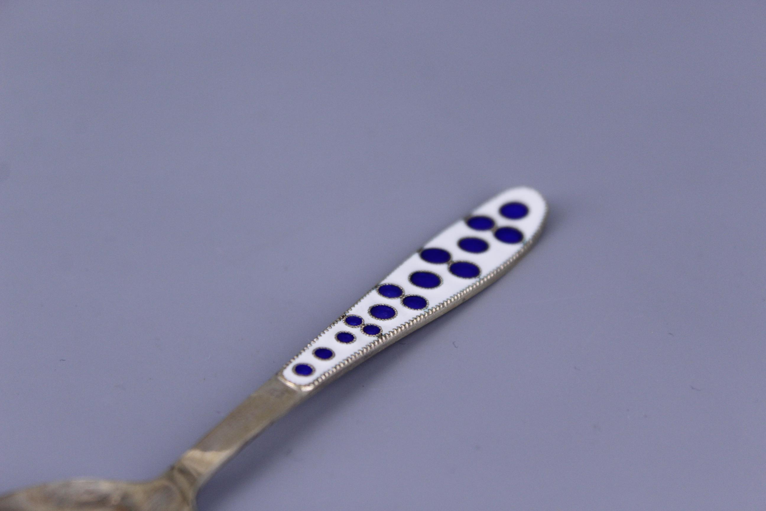 1970年シルバーエナメルスプーン アンティークシルバー830エナメルスプーン - Etsy 日本