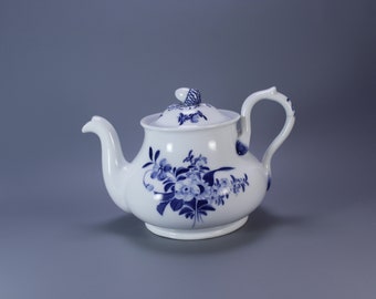 Royal Copenhagen Kunglig Dansk Unique Rare Pot Teapot Blue Flowers Blå Blomster 1890s