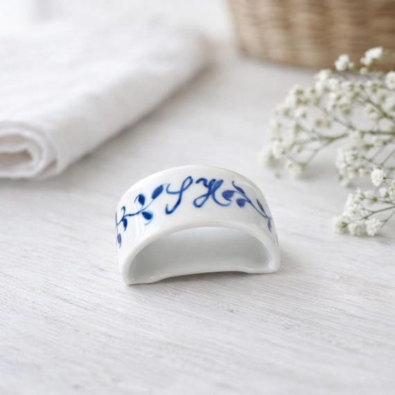 Rare Bing & Grondahl Blue Fluted Porcelain Napkin Holder With
