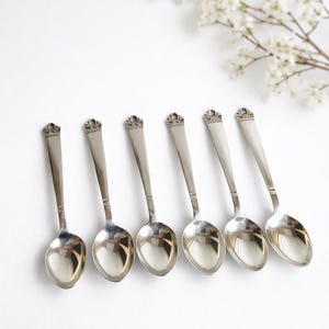Vintage Prima NS Silverpläterade teskedar Set med 6 eleganta kaffeskedar från 1930-talet