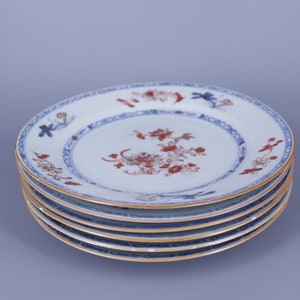 Antique Chinese Porcelain, Set of 6 Plates. IMARI, Qianlong (1736–1795)