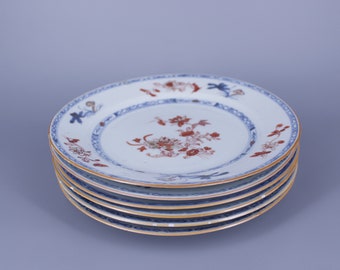 Porcelaine chinoise antique, ensemble de 6 assiettes. IMARI, Qianlong (1736–1795)