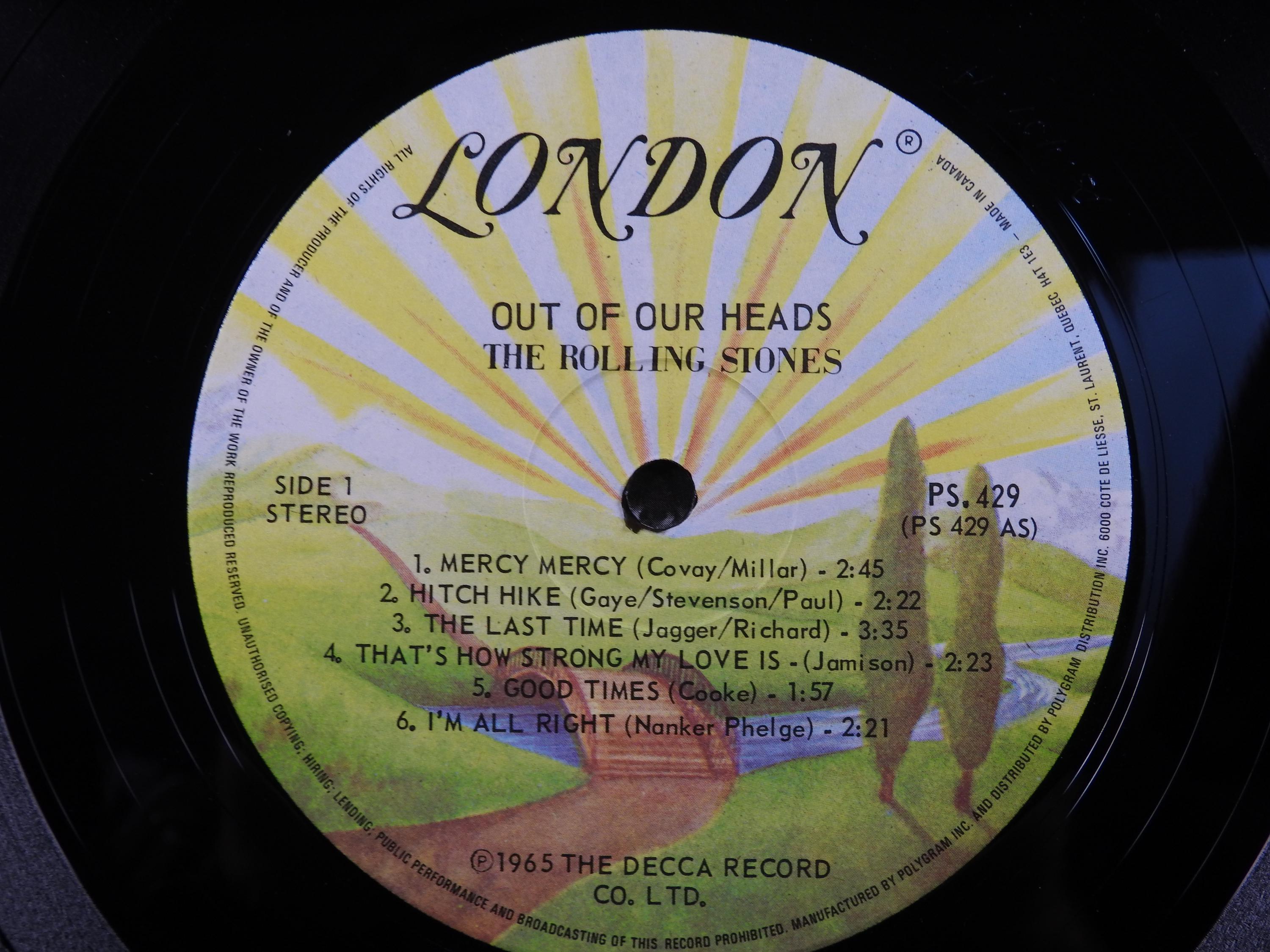 Vintage 1965 Vinyl Album the Rolling Stones 'out of Our Heads