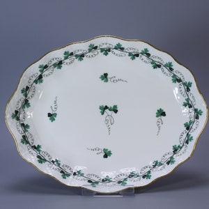 Herend Green Clover. Serving Platter 22 cm. Luxury, Hand Painted Porcelain 헤르렌드 赫伦德