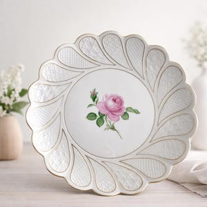マイセン ピンクローズ プレート３枚セット Meissen Porcelain Tray 29 cm, Pink Rose Decor - Etsy 日本