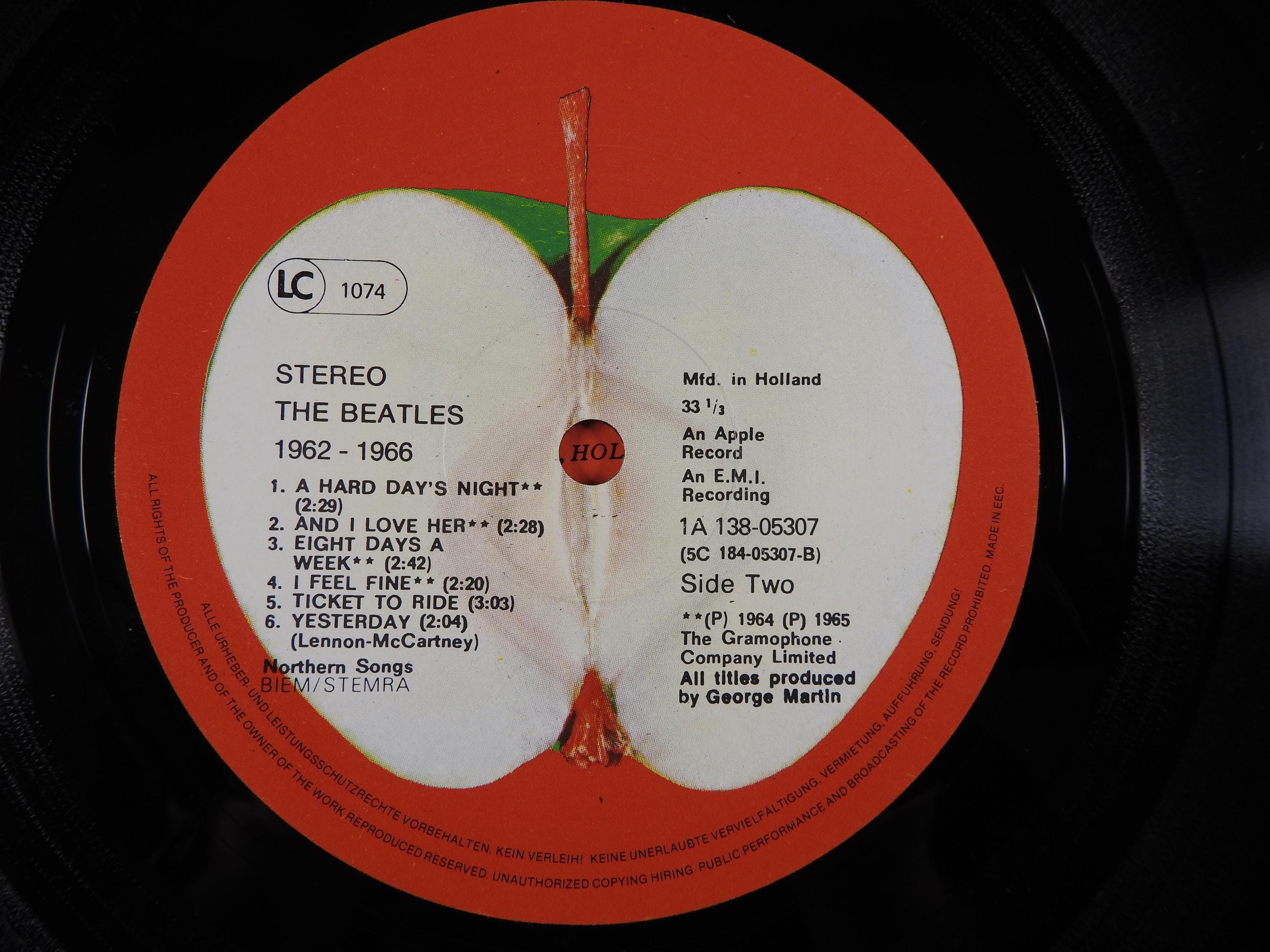 Vintage 1973 Vinyls Album 'the Beatles / 1962-1966' 2 LP Apple
