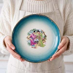 Stavangerflint Norway Decorative Plate • 24.5 cm • Hand-Painted Asian Scene