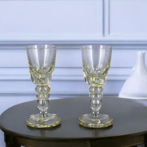 Paar Vintage Eda Glasbruk Gläser – Schwedisches Glasgeschirr aus den 1930er Jahren – Art Deco Trinkgläser – Skandinavisches Bargeschirr
