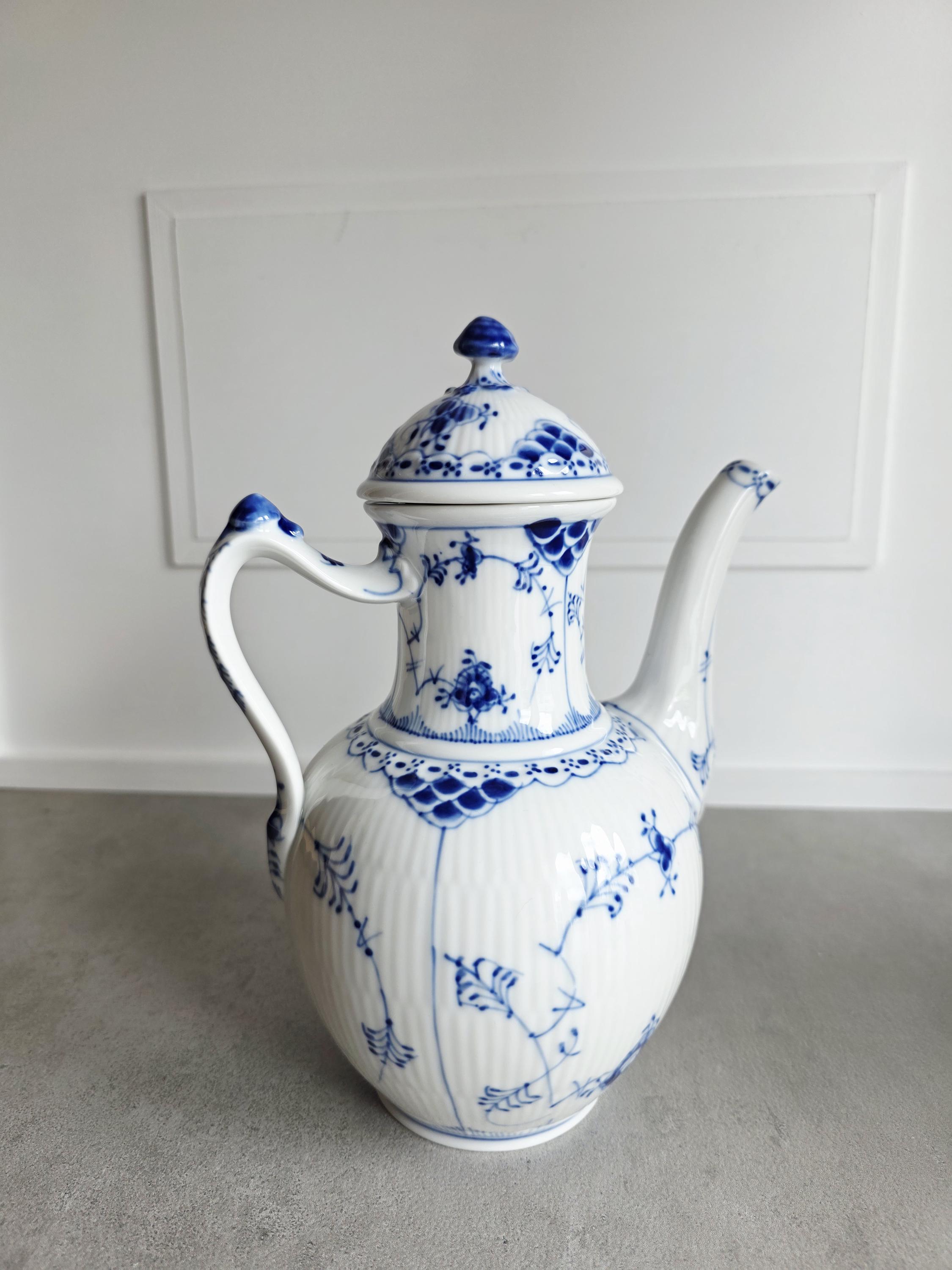 Royal Copenhagen Blue Fluted Half Lace #519 Coffee Tea Pot – 1200 Ml - Etsy