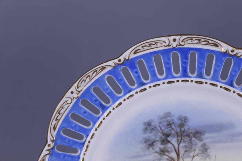 Antique Rörstrand Plate - Hand-painted Winter Scene | Collectible ...