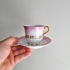 Carl Tielsch Antique Cup & Saucer – White Porcelain, Gold Trim, 140 ml