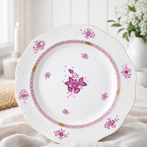 Herend Chinese Bouquet Raspberry Large Tray - 34 cm Rare Porcelain Platter