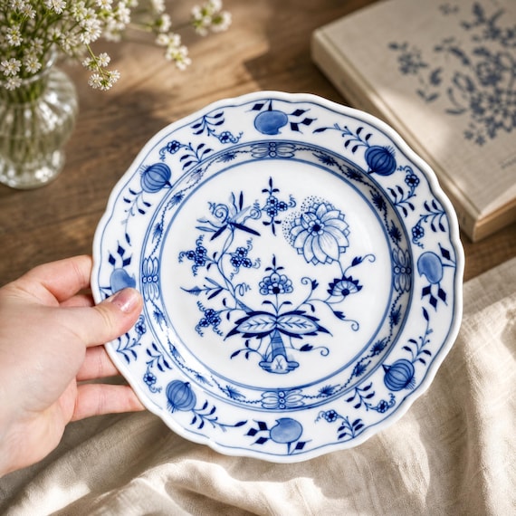 Rare Meissen Blue Onion Dinner Plate 25 Cm 1950s German Porcelain