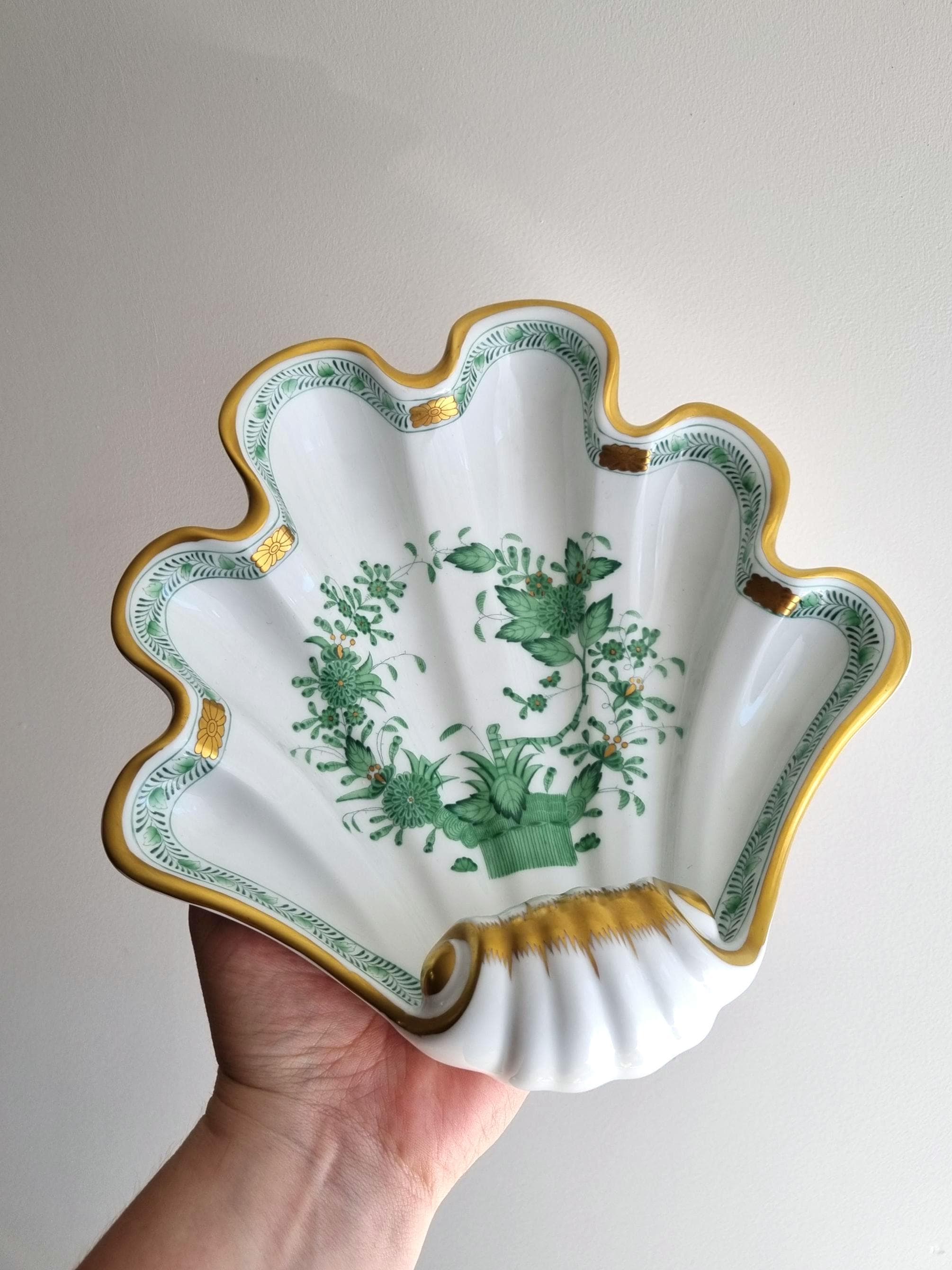 Herend 大皿 手塗り 鳥 蝶 スカロップ シェル Herend Shell - Etsy