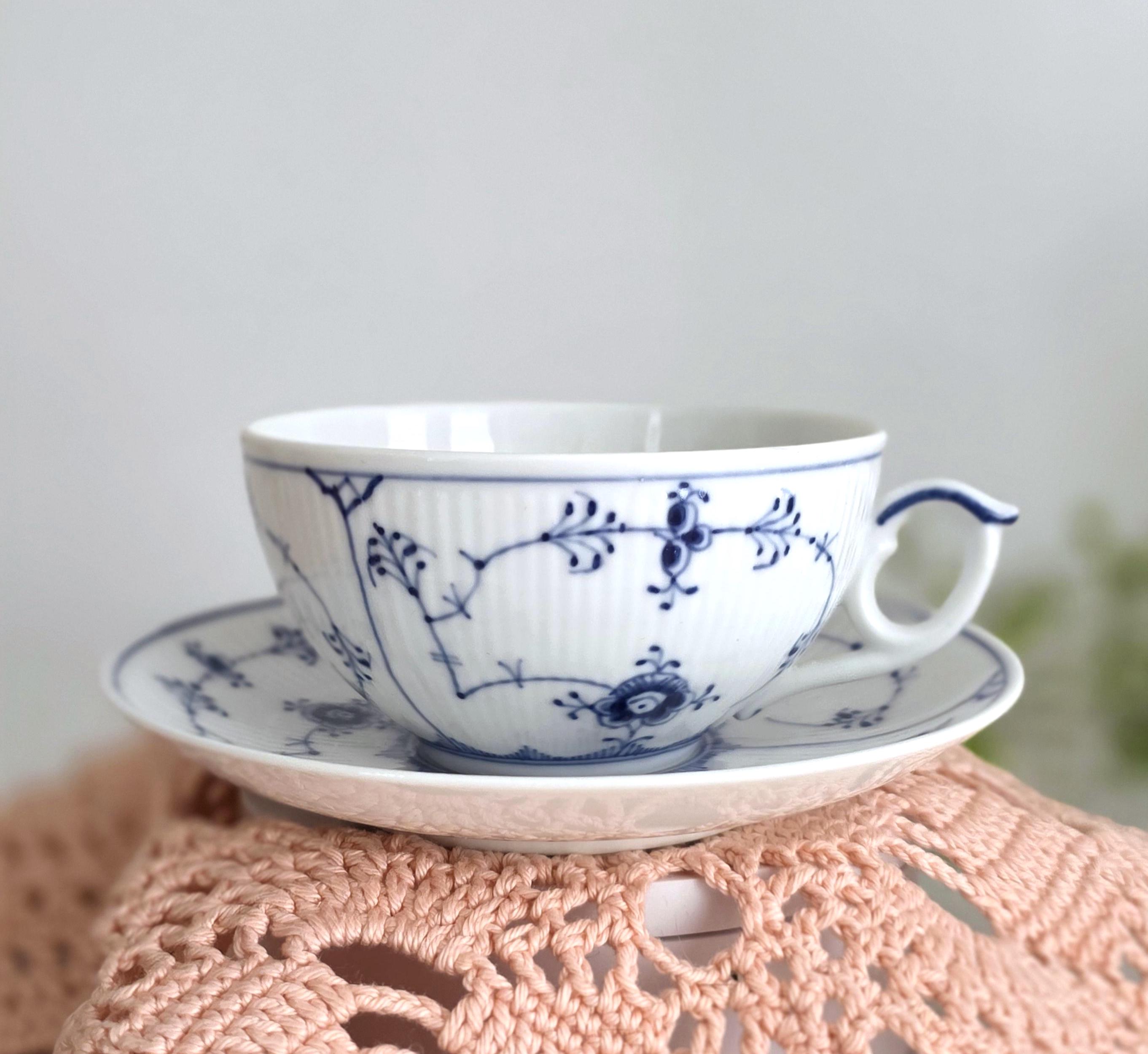Rare Royal Copenhagen Blue Fluted Plain #315 Antique Tea Cup and
