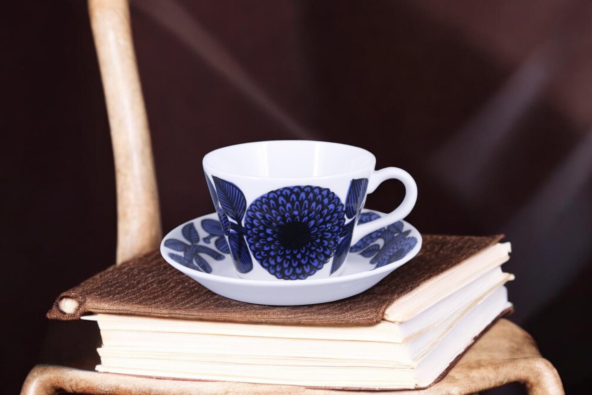 Vintage Gustavsberg Stig Lindberg “bla Aster” Cup & Saucer – 1960s