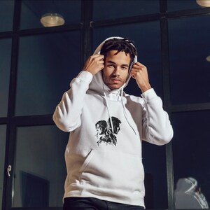 The last of us inspired unisex hoodie featuring ellie and joel in black and white | hoodie | Gift for him | Gift for her | Trending now