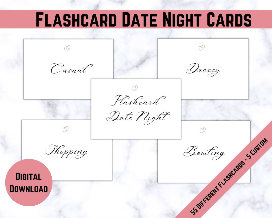 Flashcard Date Night Trend, Date Ideas, Bridal Gift, Couple Game