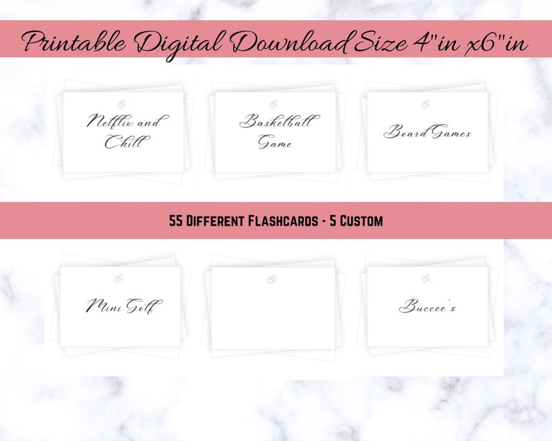 Flashcard Date Night Trend Date Ideas Bridal Gift Couple Etsy