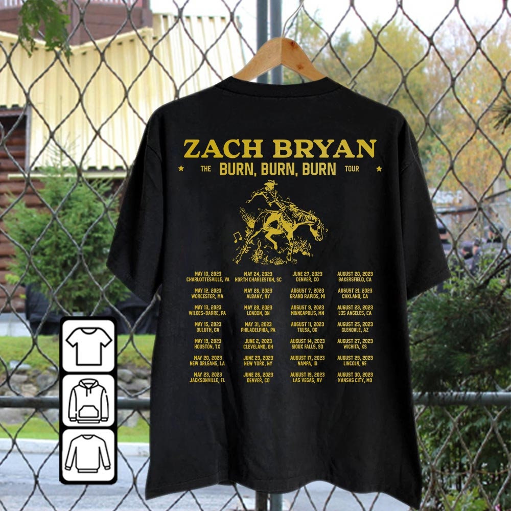 Zach Bryan Burn Burn Burn Tour 2023 Retro Shirt, Zach Bryan Tour Merch