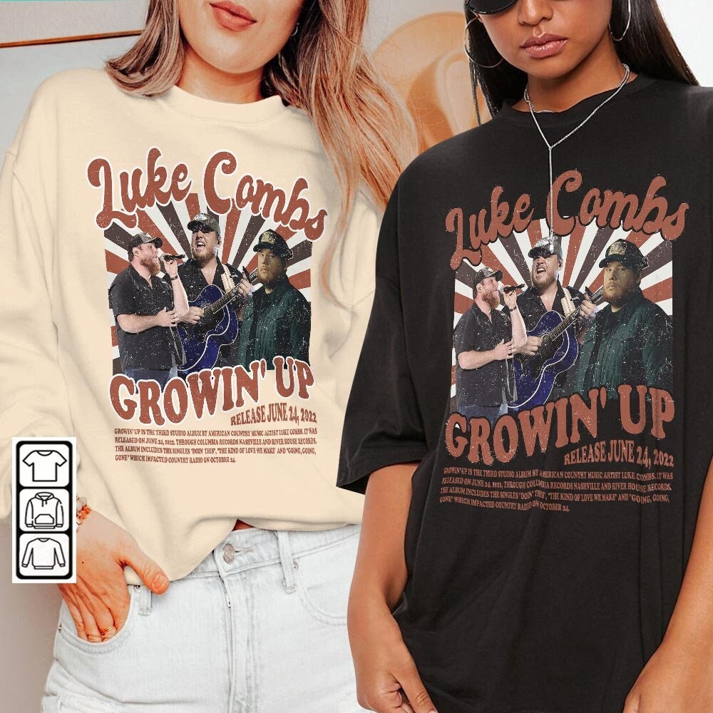 Luke Combs Merch Music Shirt Growin' up Album Tour Etsy Canada