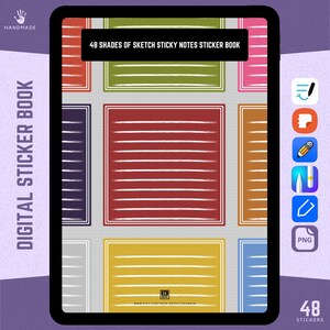 Colorful Sticky Note Digital Journaling Stickers for GoodNotes Samsung Notes Notability | Scrapbook Stickers Digital | Bujo Stickers png