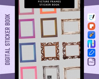 Picture Frame Digital Planner Stickers | GoodNotes, Samsung Notes (PNG)