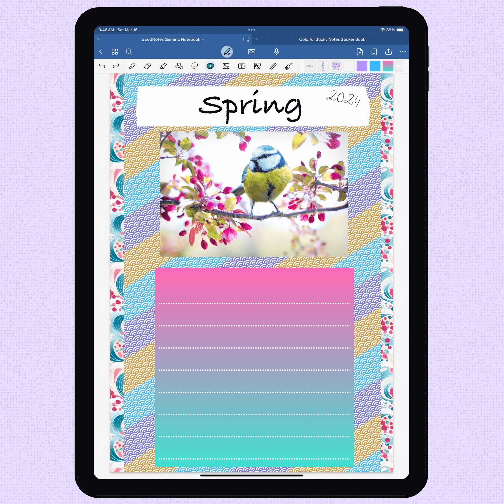 Simple Colorful Sticky Notes Digital Planner Stickers for Goodnotes ...
