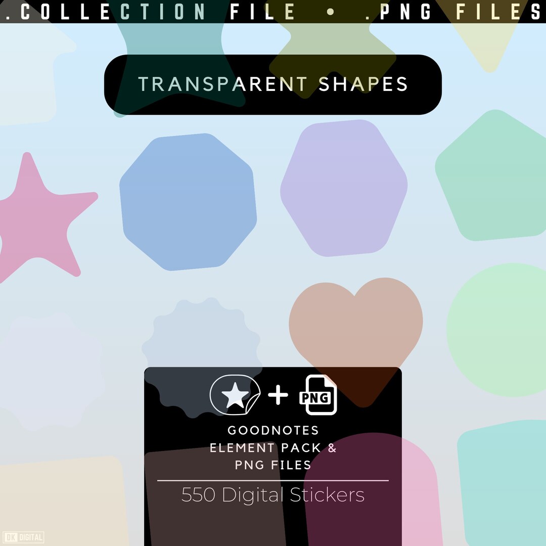Transparent Stickers Goodnotes Elements Pack Digital Stickers Etsy