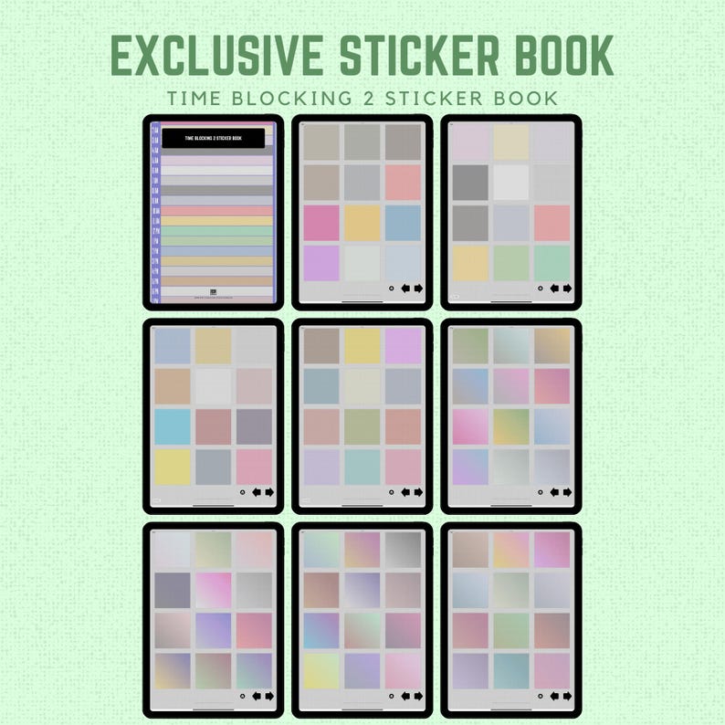 Time Blocking Digital Planner Set With Stickers | 24 Hour Scheduling ...