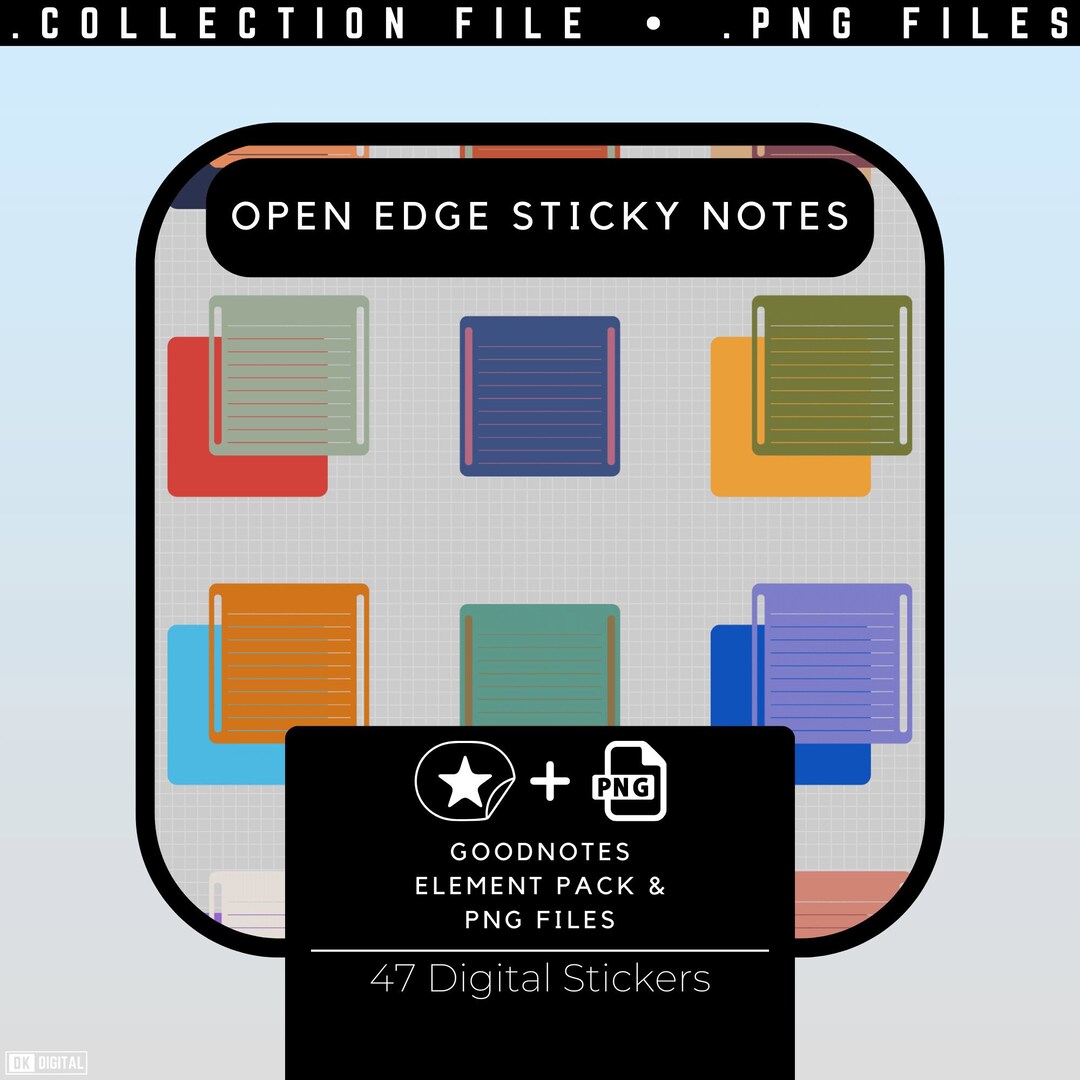 Goodnotes Elements Sticky Note Png Sticker Set Sticky Note Etsy