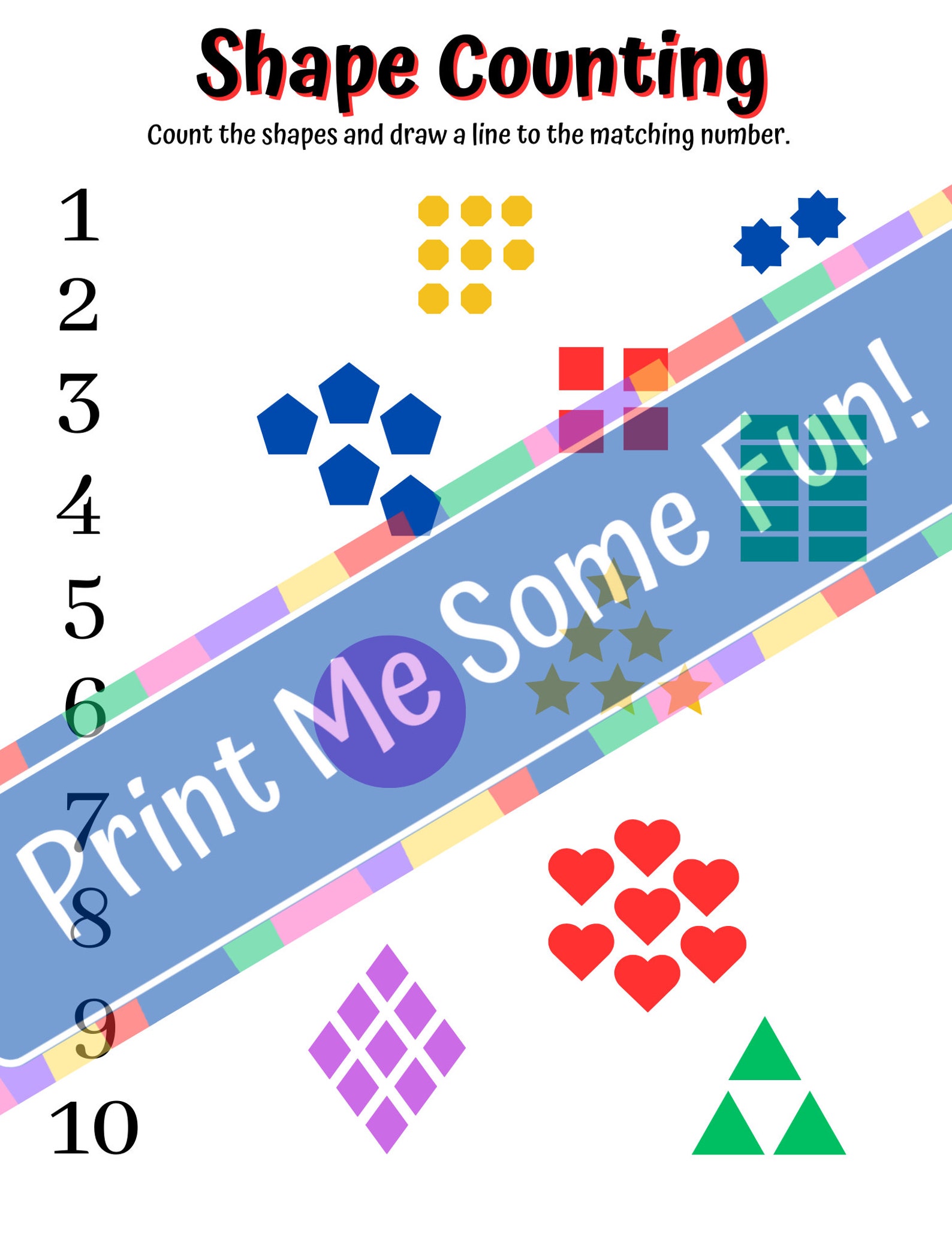 Numbers Shapes Activity Shapes and Numbers Activity Pack - Etsy