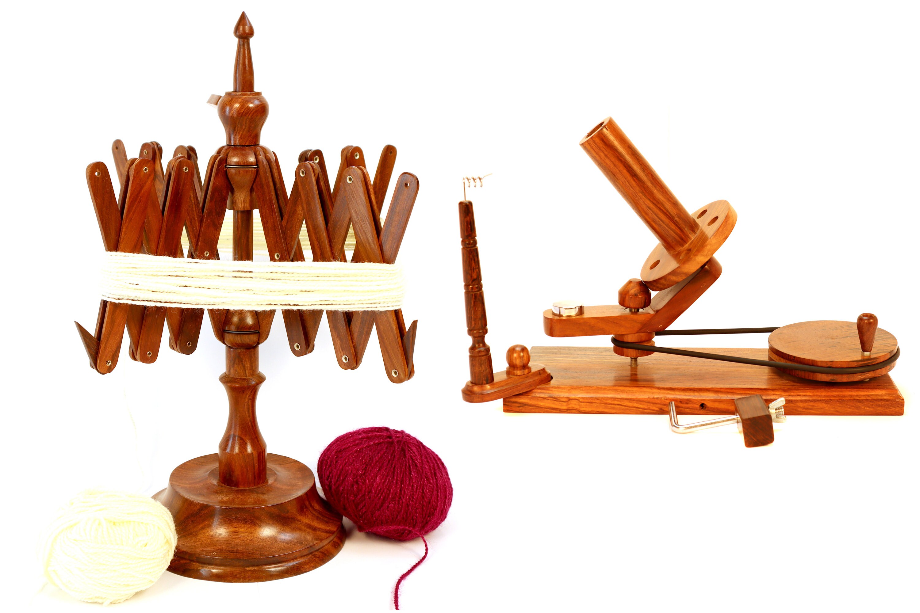 Wooden Yarn Winder for Knitting and Crocheting Handcrafted 