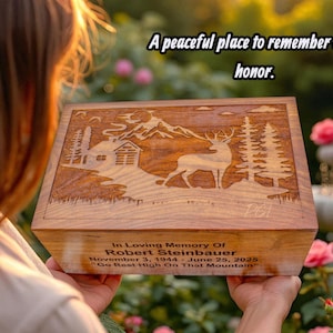 Large Rosewood Cremation Urn for Adult Ashes: Handcrafted Memorial Urn Box