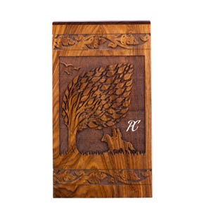 Handcrafted Rosewood Cremation Urn: Tree of Life Memorial Box